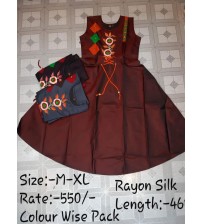 Silk Rayon color kurti
